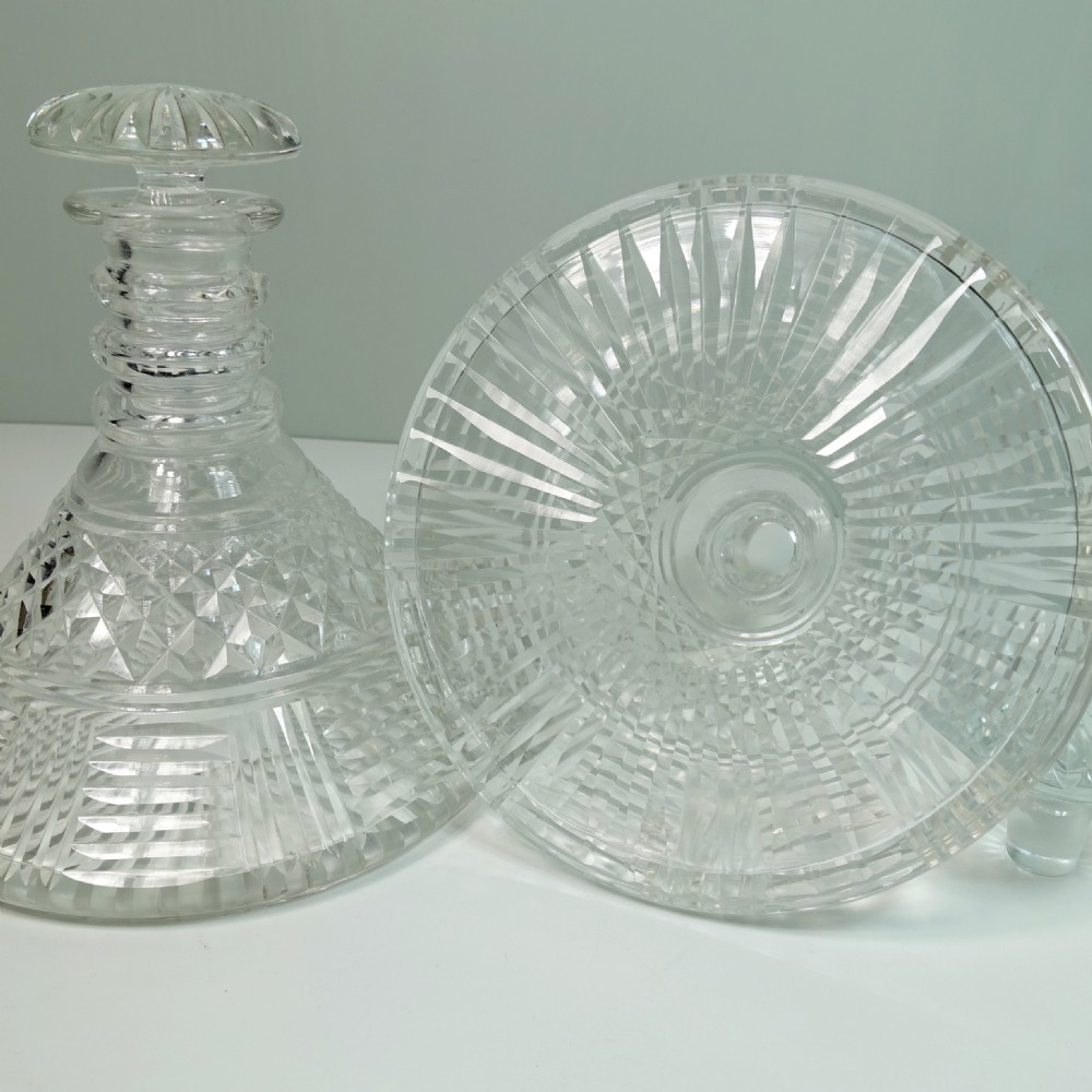 PAIR OF 19TH C CUT GLASS SHIPS DECANTERS View VI