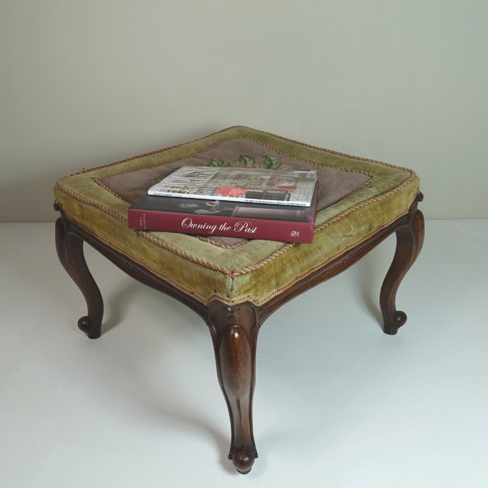 19TH C MAHOGANY & NEEDLEWORK STOOL View VI
