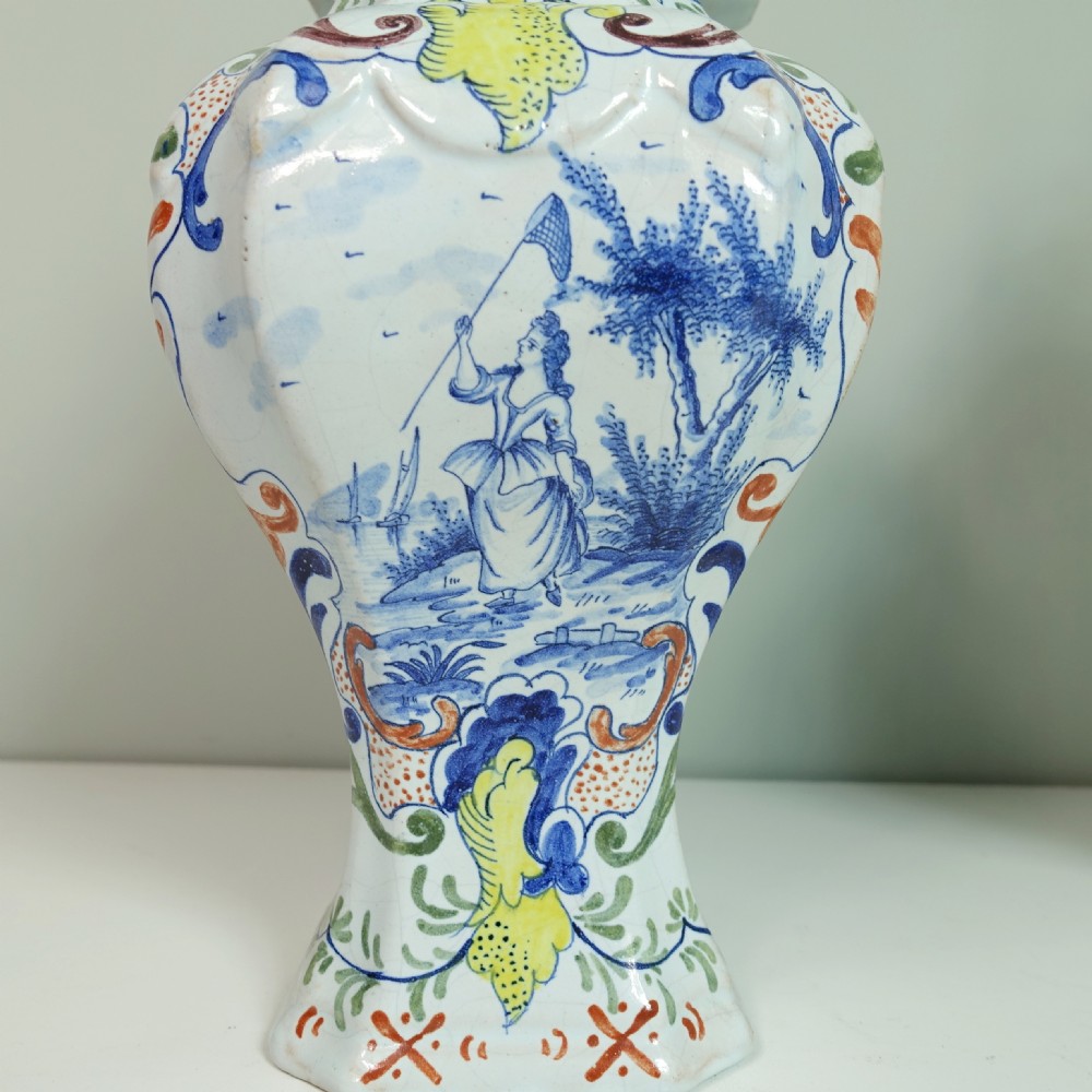 PAIR OF 18TH C DELFT VASES & COVERS View VI