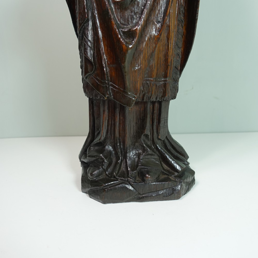 18TH C CARVED OAK FIGURE View III
