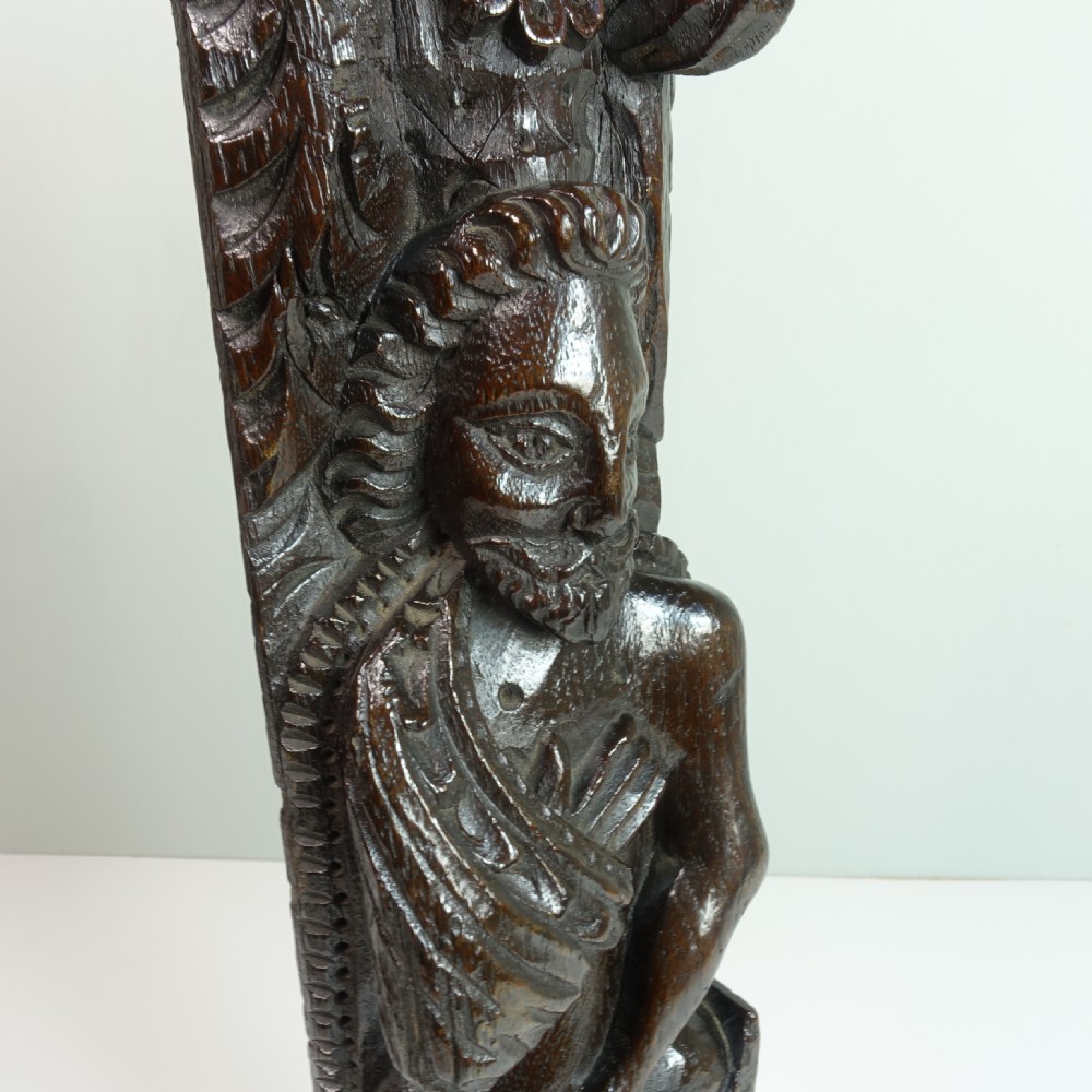 EARLY 17TH C CARVED OAK HERM View III