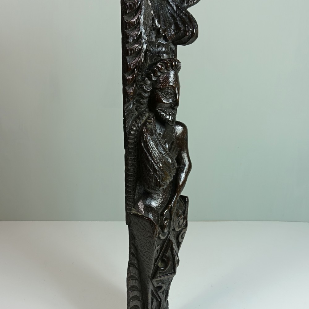 EARLY 17TH C CARVED OAK HERM View V