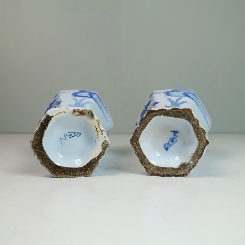 PAIR OF 18TH C DELFT VASES View V