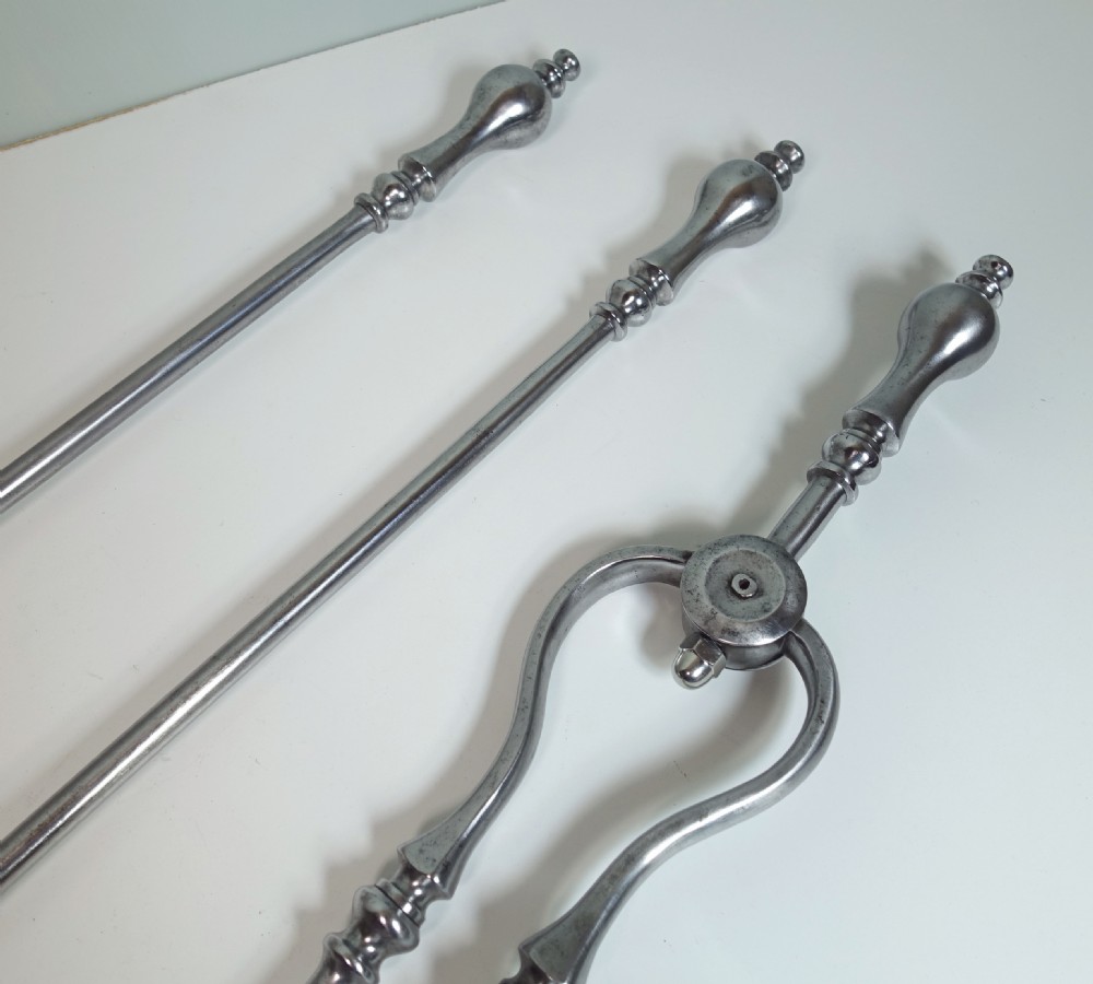 EARLY 19TH C STEEL FIRE TOOLS View V