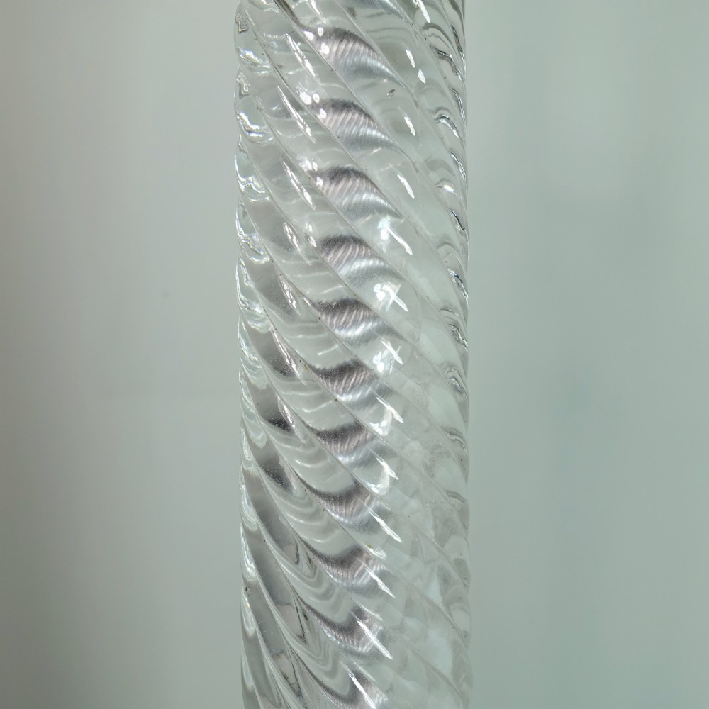 19TH C BRASS & GLASS LAMP BASE View V