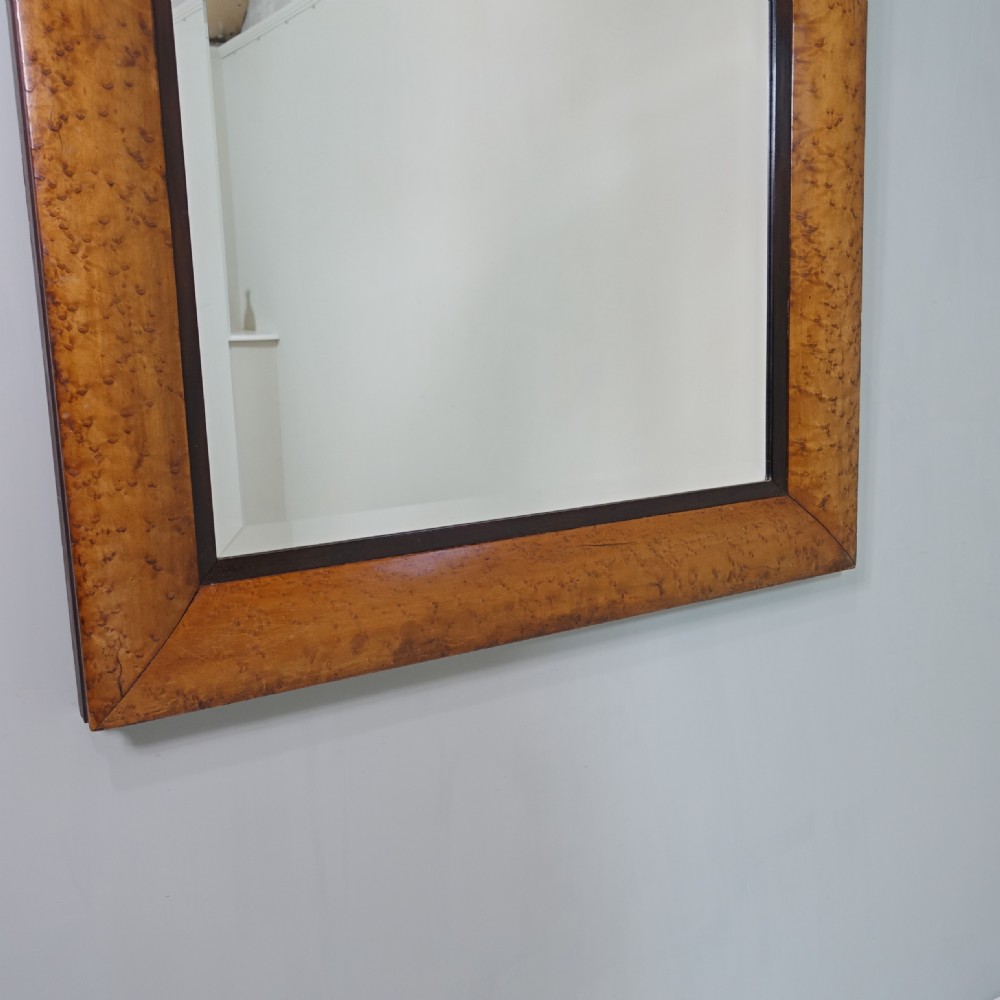 LARGE 19TH C BIRDS EYE MAPLE MIRROR View III