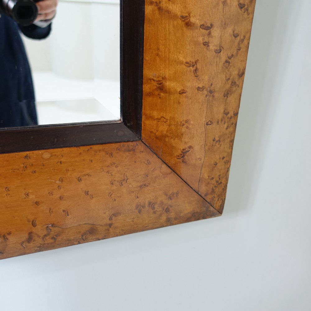 LARGE 19TH C BIRDS EYE MAPLE MIRROR View IV