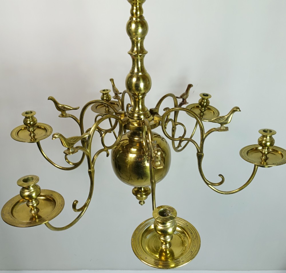 19th C Brass Bird Centre Light View II