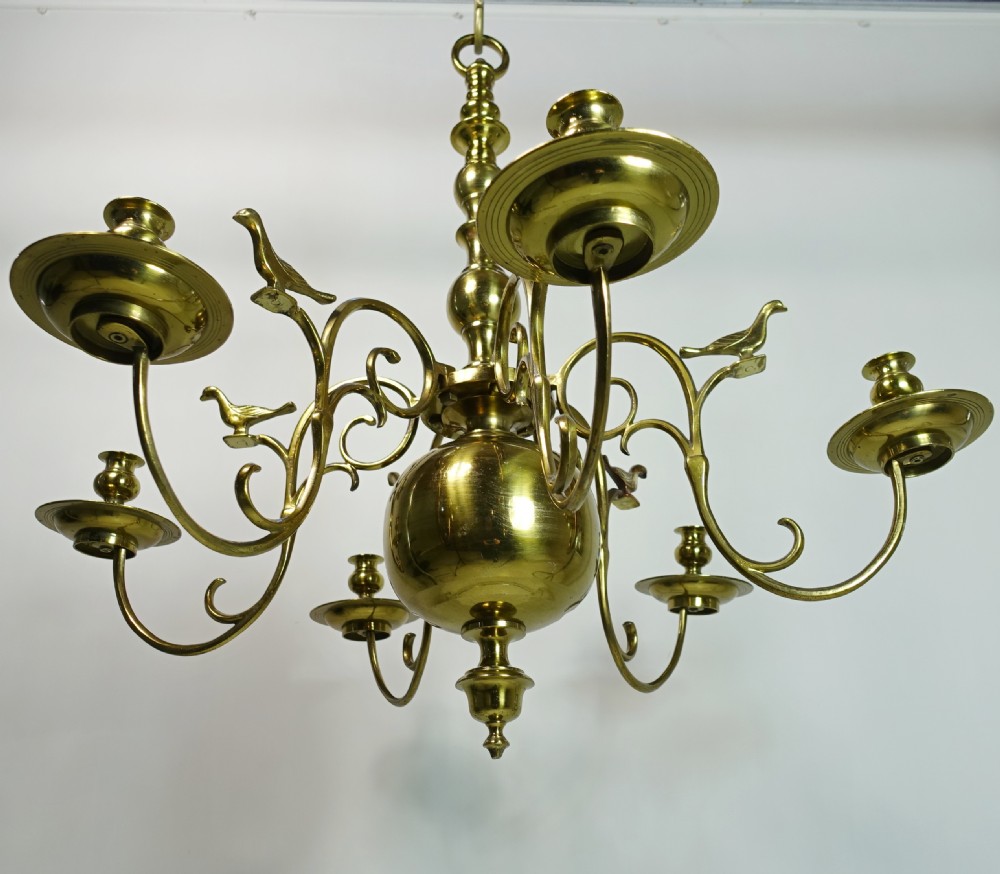 19th C Brass Bird Centre Light View III