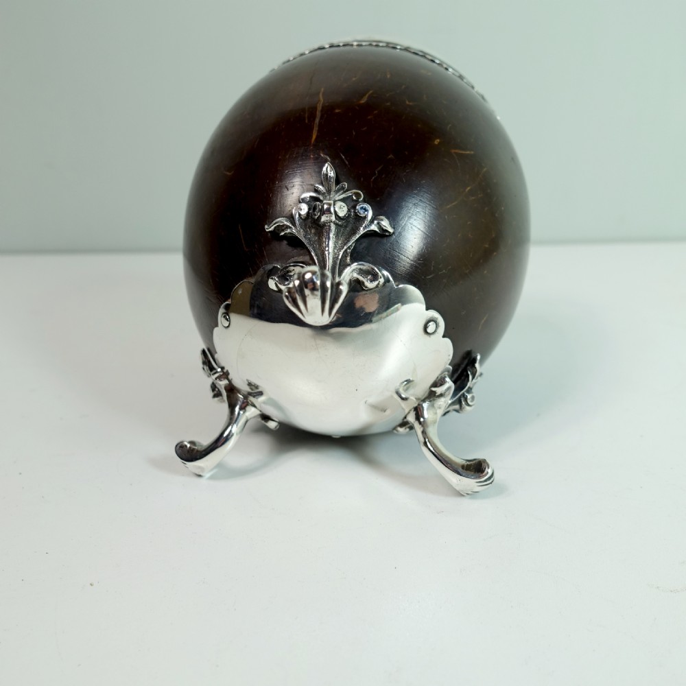 19TH C SILVER MOUNTED COCONUT CUP View III