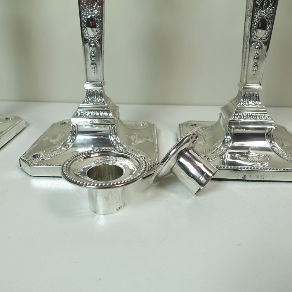 SET OF FOUR SILVER CANDLESTICKS, CHESTER 1914 View V
