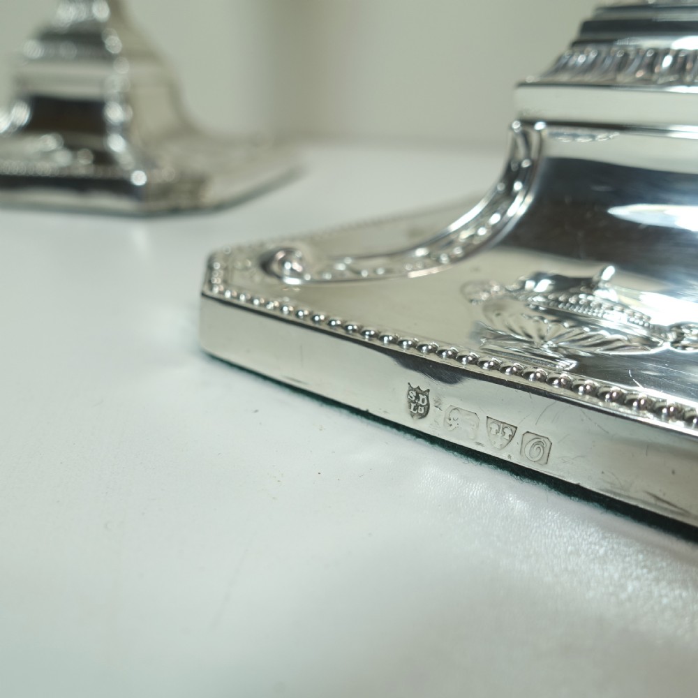 SET OF FOUR SILVER CANDLESTICKS, CHESTER 1914 View VI