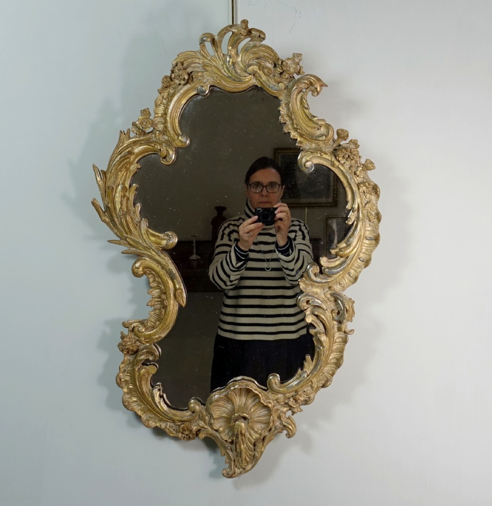19TH C GILT WALL MIRROR