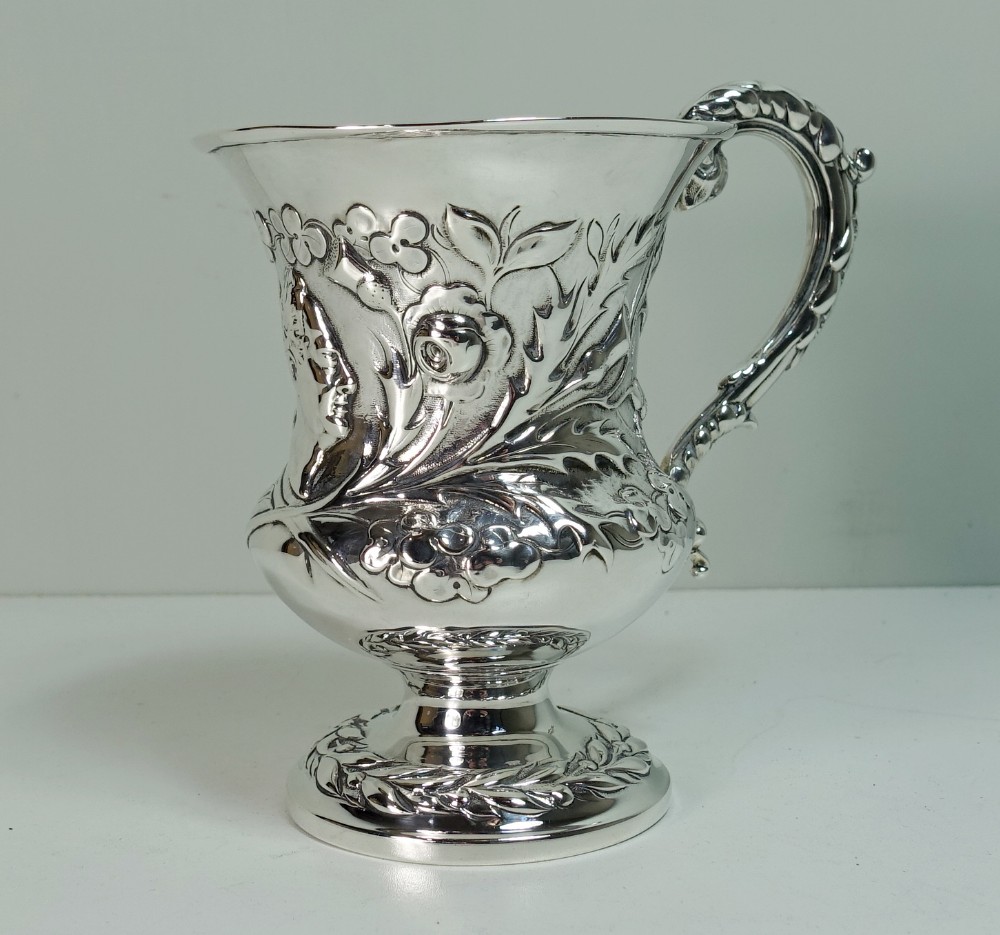 SOLID SILVER WILLIAM IV PORTRAIT MUG
