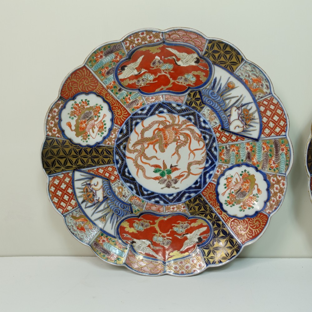 PAIR OF 19TH C IMARI CHARGERS View II