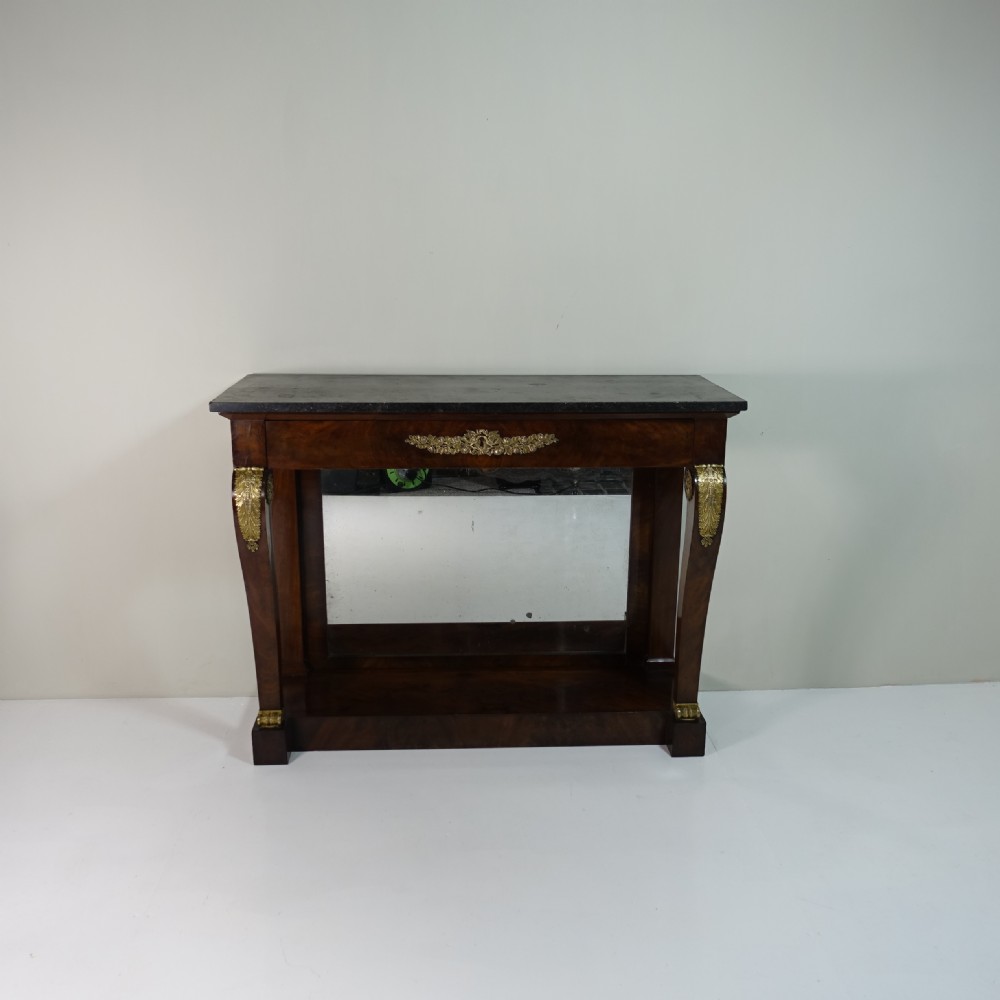 EARLY 19TH C MAHOGANY &  MARBLE CONSOLE TABLE View VIII