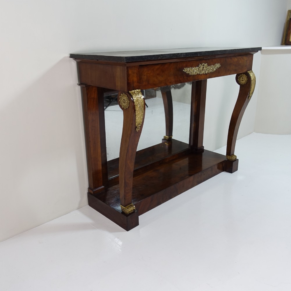 EARLY 19TH C MAHOGANY &  MARBLE CONSOLE TABLE View XIV