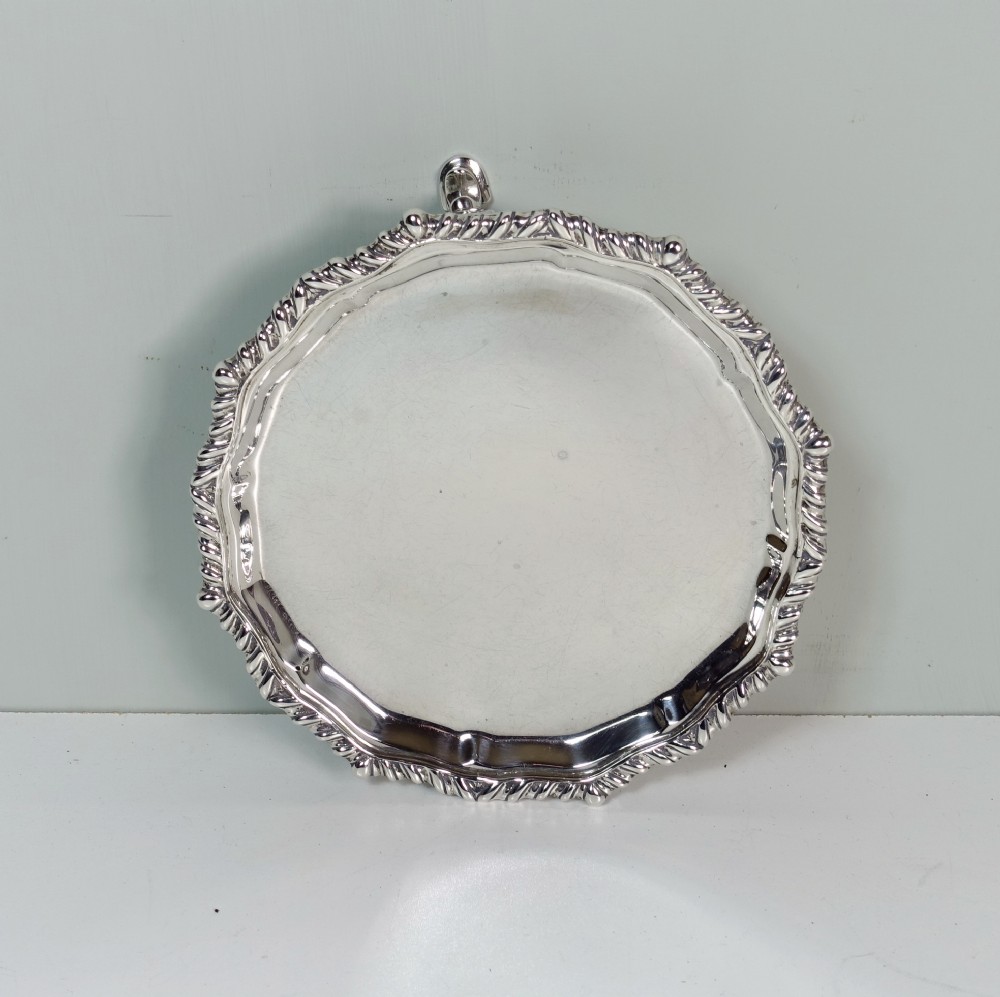 SOLID SILVER SALVER, LONDON 1908