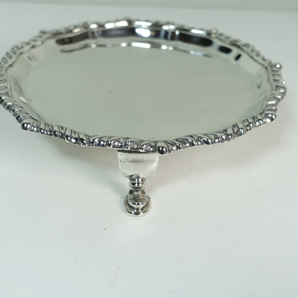 SOLID SILVER SALVER, LONDON 1908 View VI
