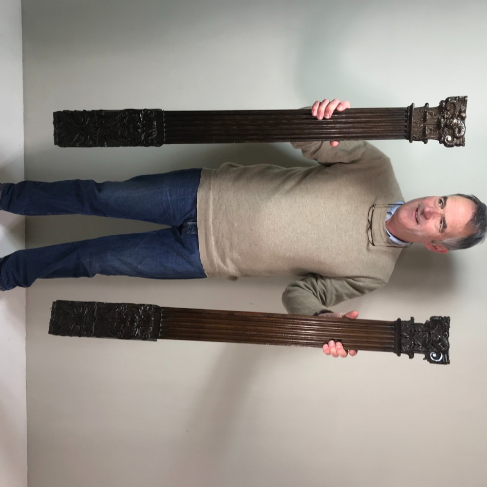 PAIR OF 17TH C CARVED OAK PILASTERS View VII