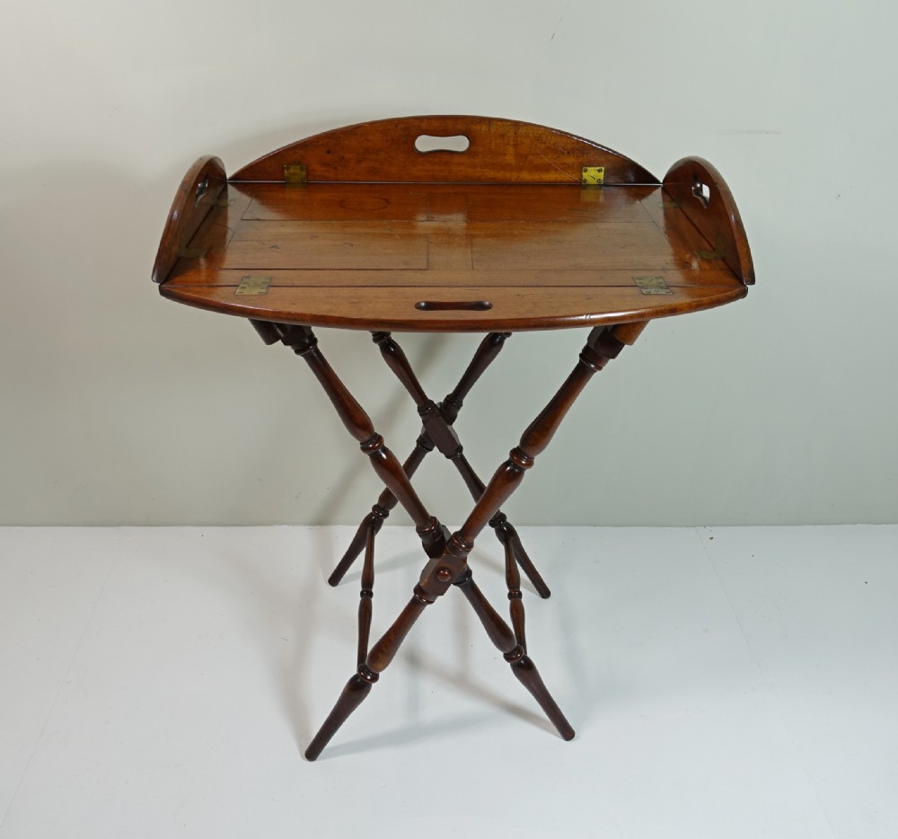 EARLY 19TH C MAHOGANY BUTLERS TRAY & STAND