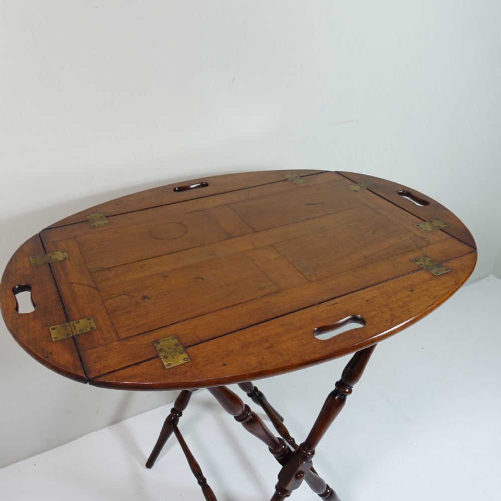 EARLY 19TH C MAHOGANY BUTLERS TRAY & STAND View V