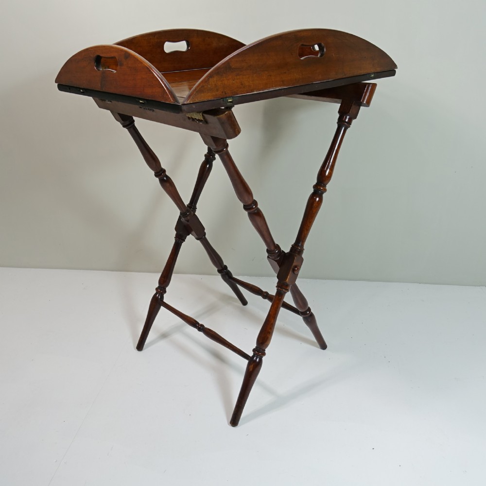 EARLY 19TH C MAHOGANY BUTLERS TRAY & STAND View VI