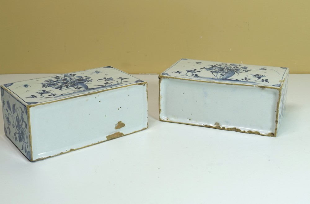 PAIR OF 18TH C LONDON DELFT FLOWER BRICKS View V