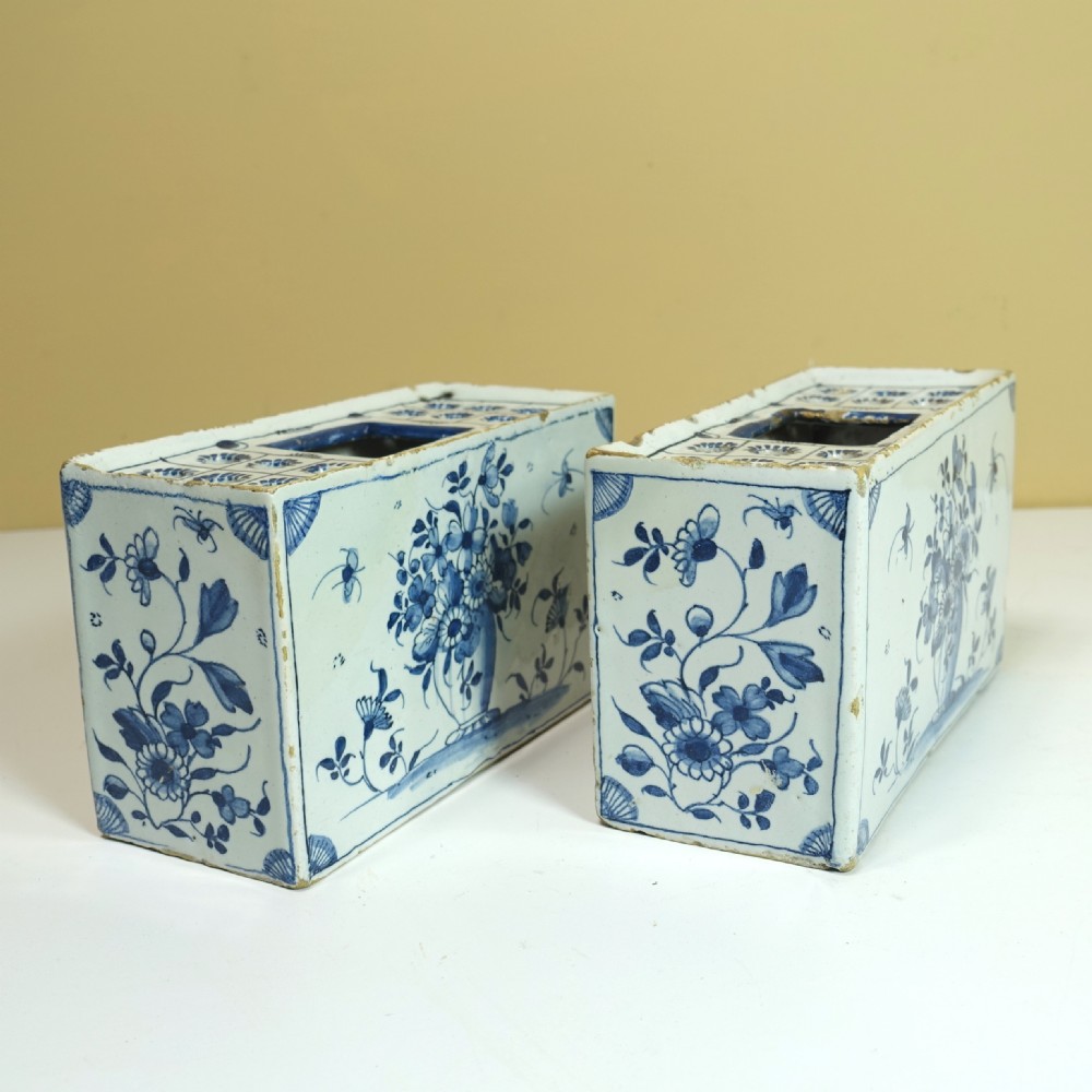 PAIR OF 18TH C LONDON DELFT FLOWER BRICKS View VII