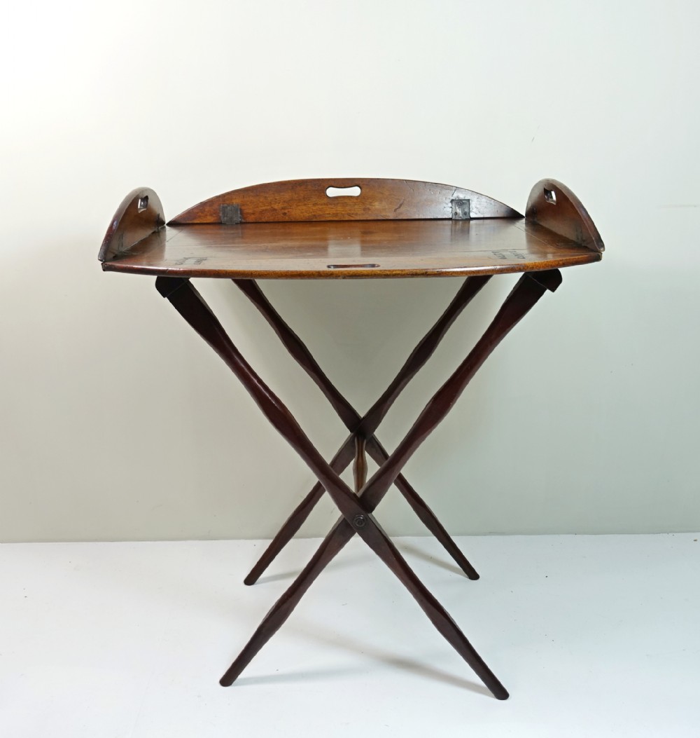 GEORGE III MAHOGANY BUTLERS TRAY & STAND