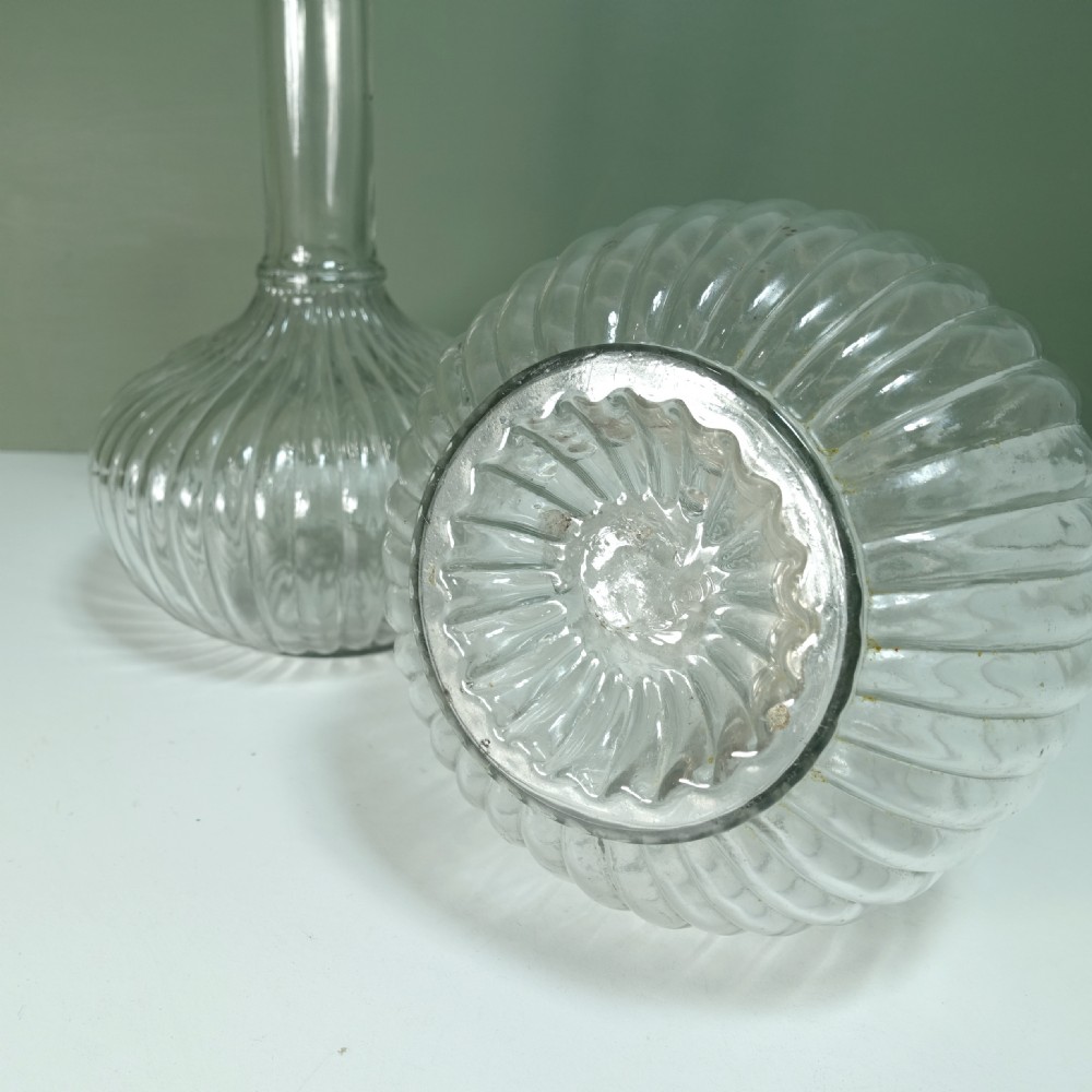 PAIR OF LARGE 19TH C DECANTERS View V