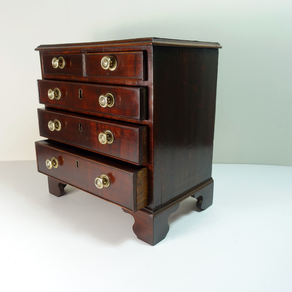 MINIATURE MAHOGANY CHEST OF DRAWERS C 1800 View V