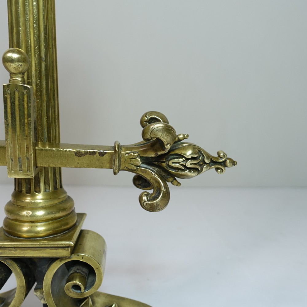 PAIR OF 19TH C BRASS FIRE DOGS View III