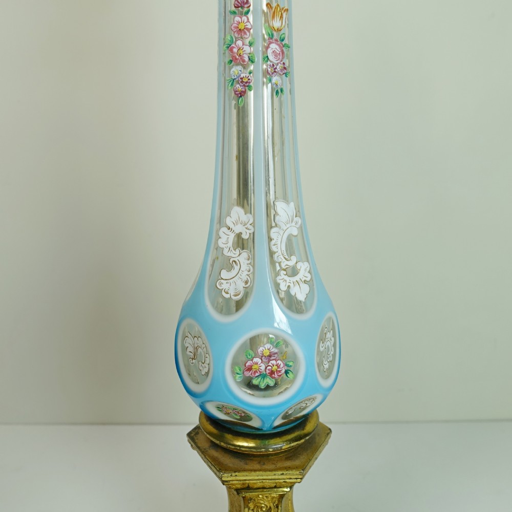19TH C GLASS & GILT BRASS LAMP View II