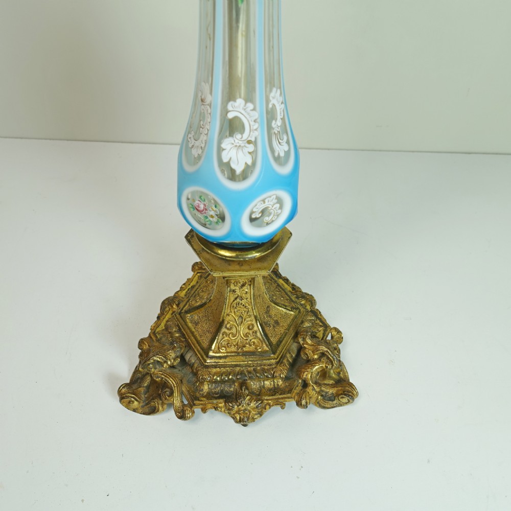 19TH C GLASS & GILT BRASS LAMP View III