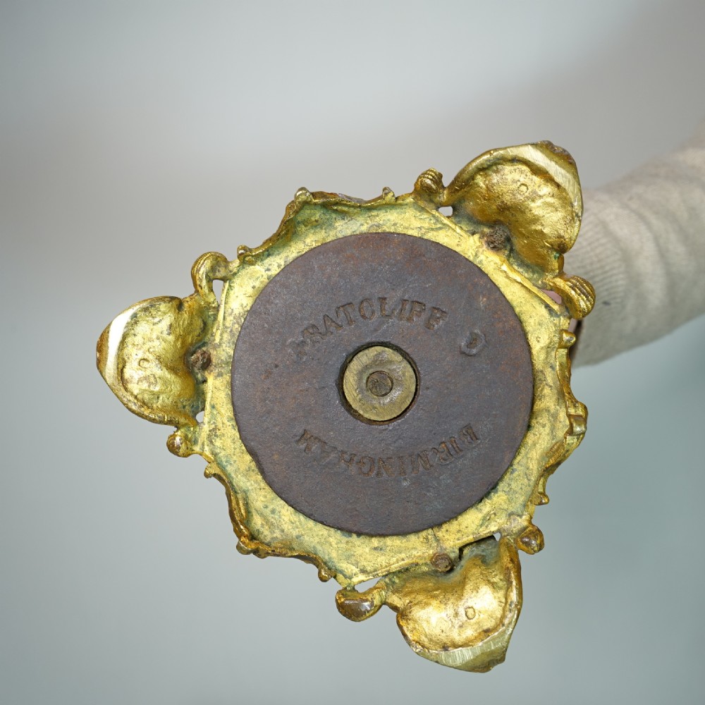 19TH C GLASS & GILT BRASS LAMP View IV
