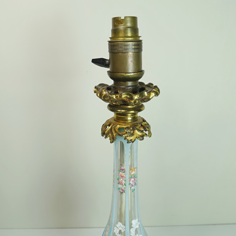 19TH C GLASS & GILT BRASS LAMP View V