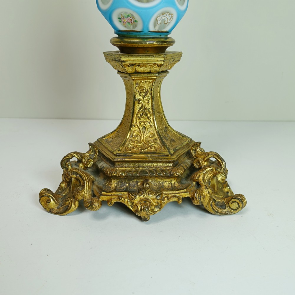19TH C GLASS & GILT BRASS LAMP View VII