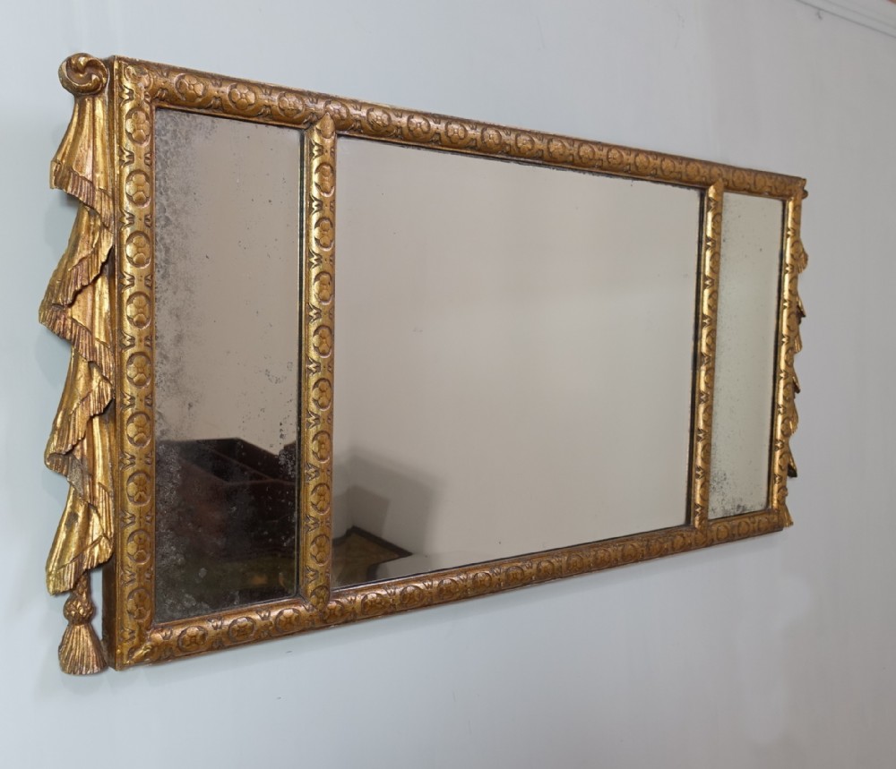 18TH C GILT OVERMANTLE MIRROR