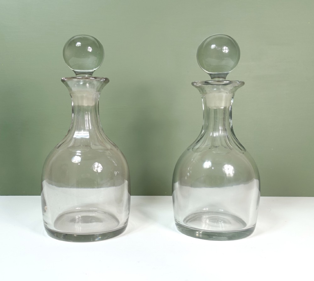 PAIR OF 19TH C DECANTERS