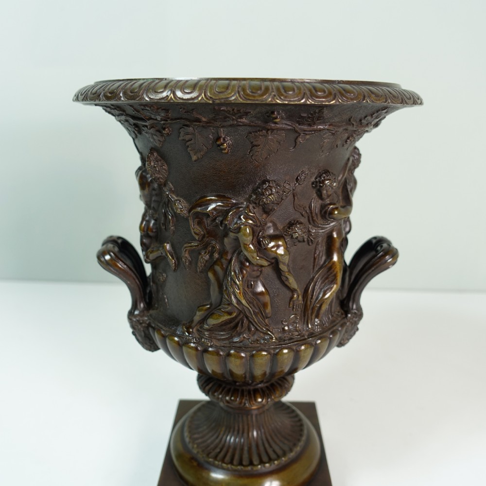 19TH C BRONZE BORGHESE VASE View IV
