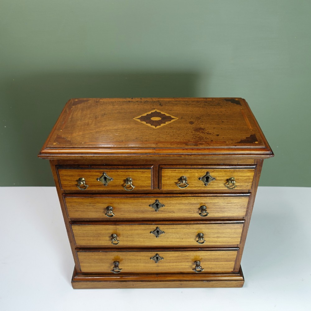 19TH C MAHOGANY MINIATURE CHEST View II
