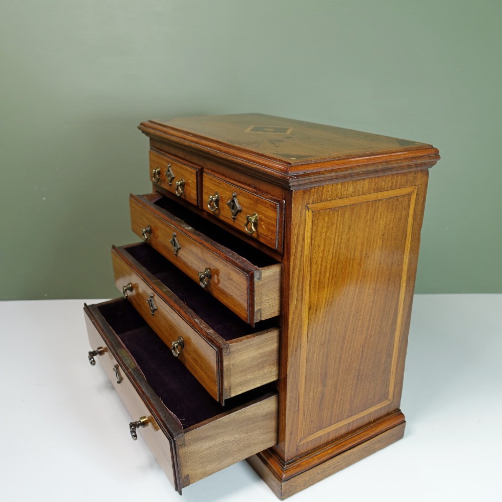 19TH C MAHOGANY MINIATURE CHEST View V
