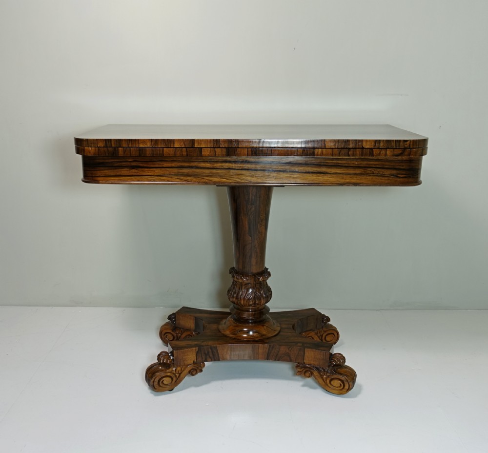 19TH C GONCALO ALVES CARD TABLE