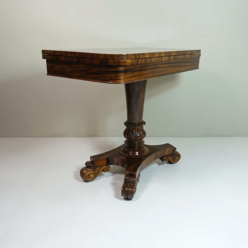 19TH C GONCALO ALVES CARD TABLE View IV