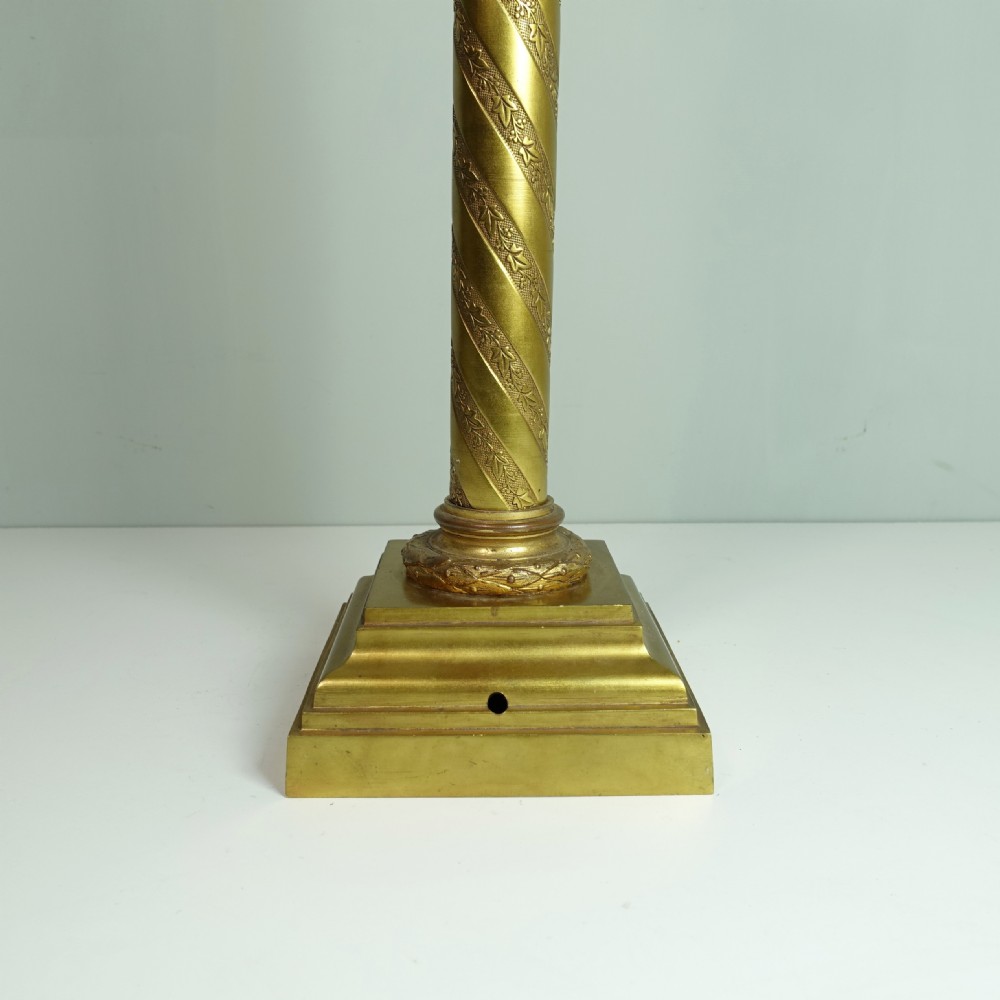 19TH C GILT BRASS LAMP View VI