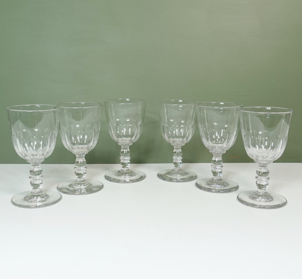 SET OF 6 19TH C WINE GLASSES