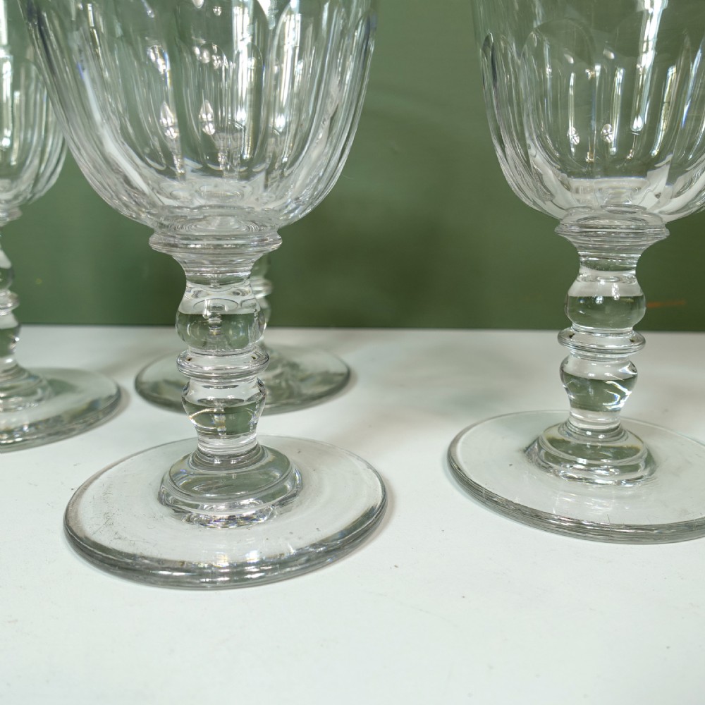 SET OF 6 19TH C WINE GLASSES View V