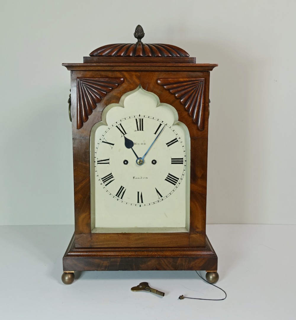 REGENCY MAHOGANY BRACKET CLOCK