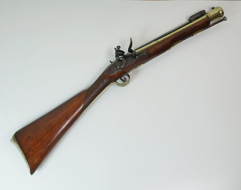 18TH C WALNUT & BRASS BLUNDERBUSS